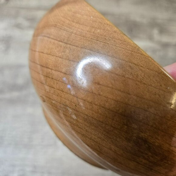VTG Myrtlewood Chalet Candy Nut Dish Bowl Handcrafted Oregon Myrtle Wood 5.5" - Picture 7 of 13
